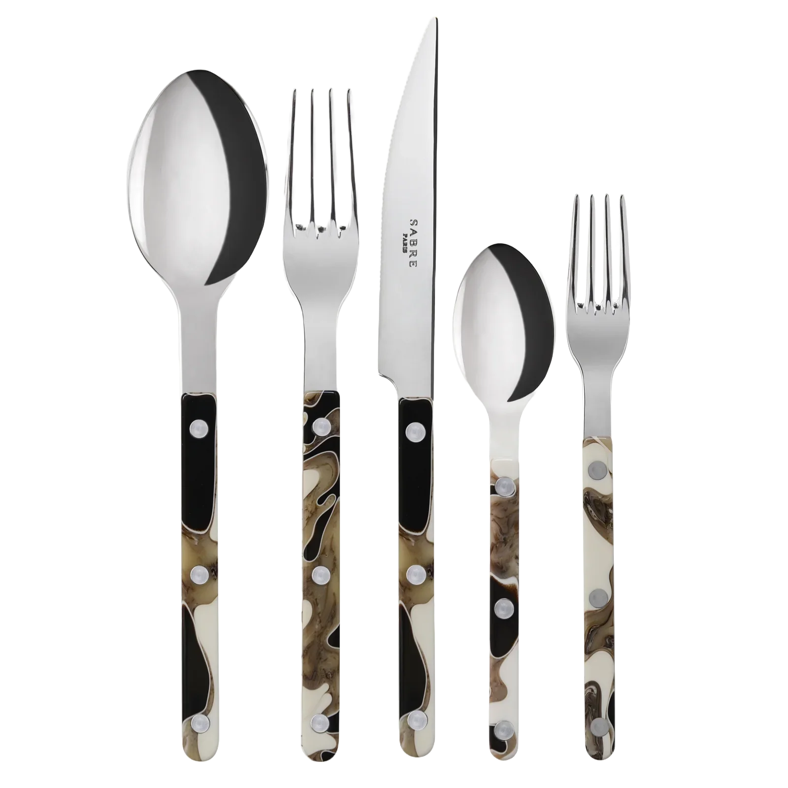 Sabre Paris Bistrot Dune, 5 Pieces Cutlery Set Dune Black