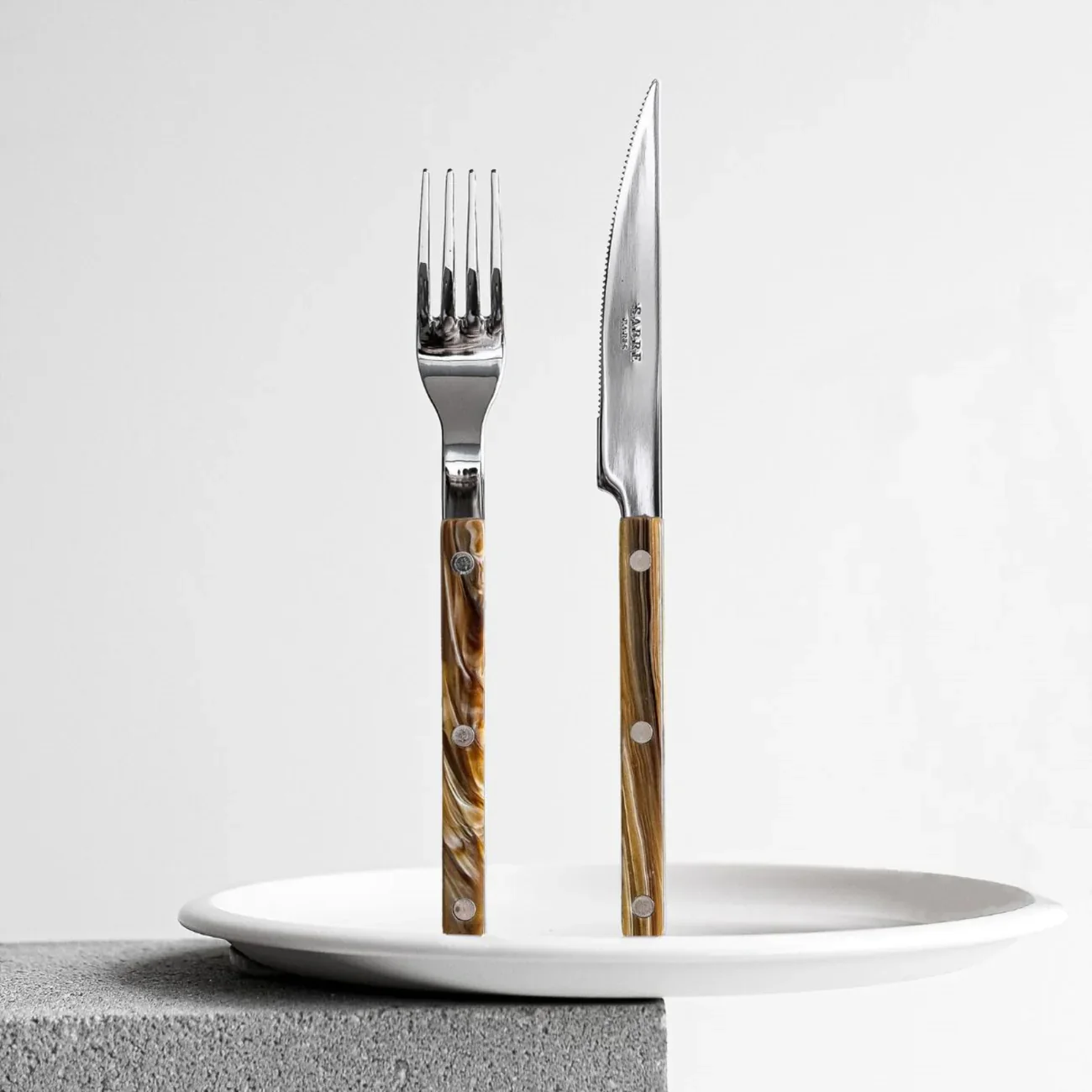 Sabre Paris Bistrot Horn, 5 Pieces Cutlery Set Faux Buffalo - Image 3